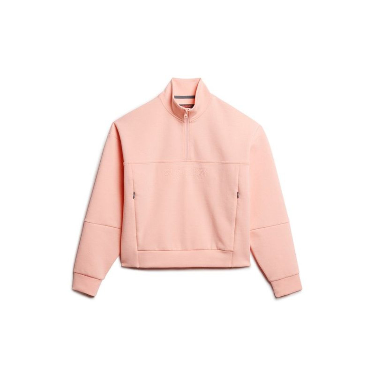 Veste décontractée à col zippé Sport Tech rose perle pêche, SUPERDRY