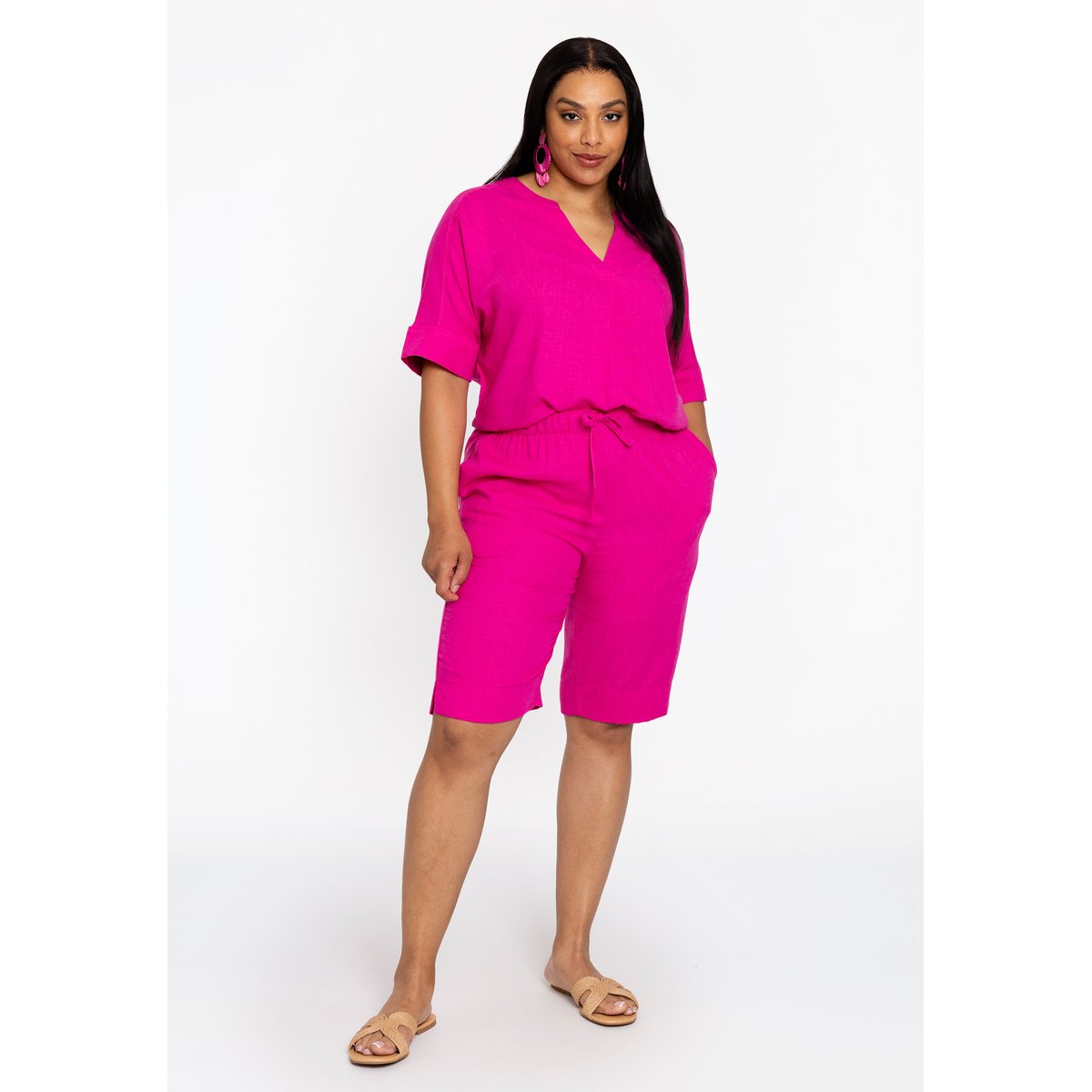 Tunique avec manches courtes rose, YOEK