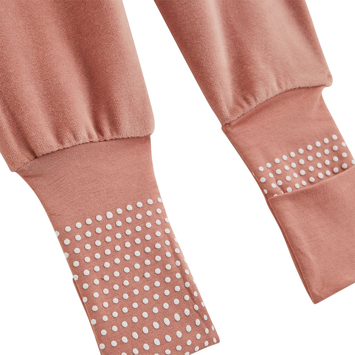 Pyjama bébé 2 pièces en velours à pieds retroussables Cléo ecru, PETIT BEGUIN