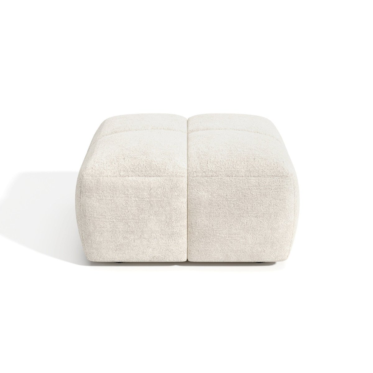 Pouf en velours texturé NUBI crème, SIA HOME