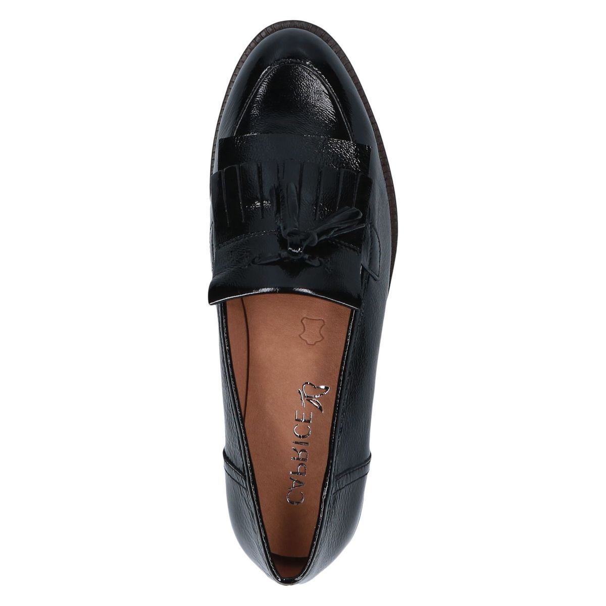 Slipper en cuir noir mat, CAPRICE