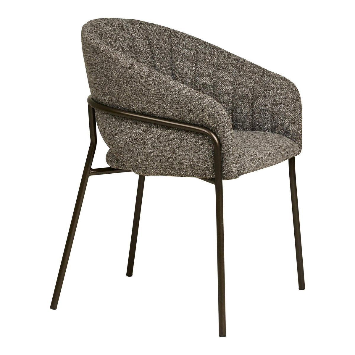 Fauteuil de table en tissu, pieds chromés (lot de 2) BERLIN gris foncé, PIER IMPORT