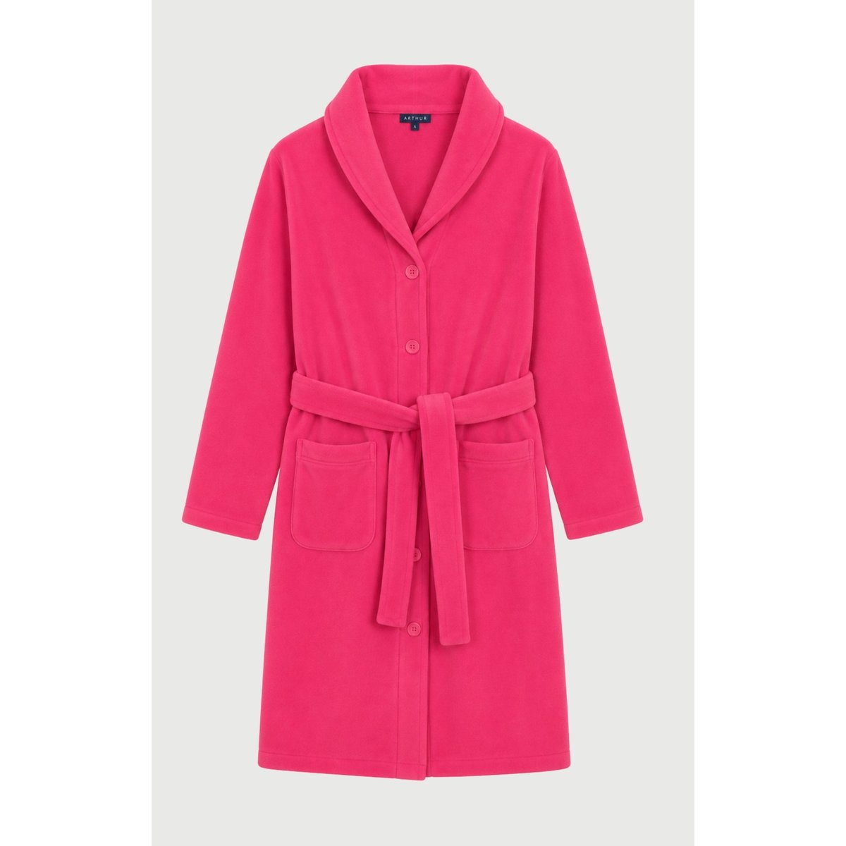 Robe de chambre en polaire couleur unie Kitty fushia, ARTHUR