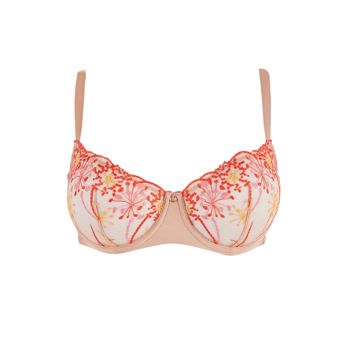 Soutien-gorge corbeille GEORGIA broderie multicolore fond tuscany, SANS COMPLEXE