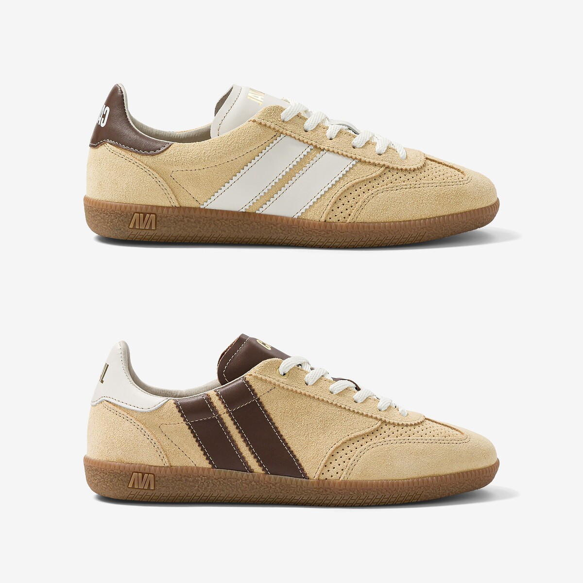 Baskets en cuir suédé Pulse beige, CAVAL