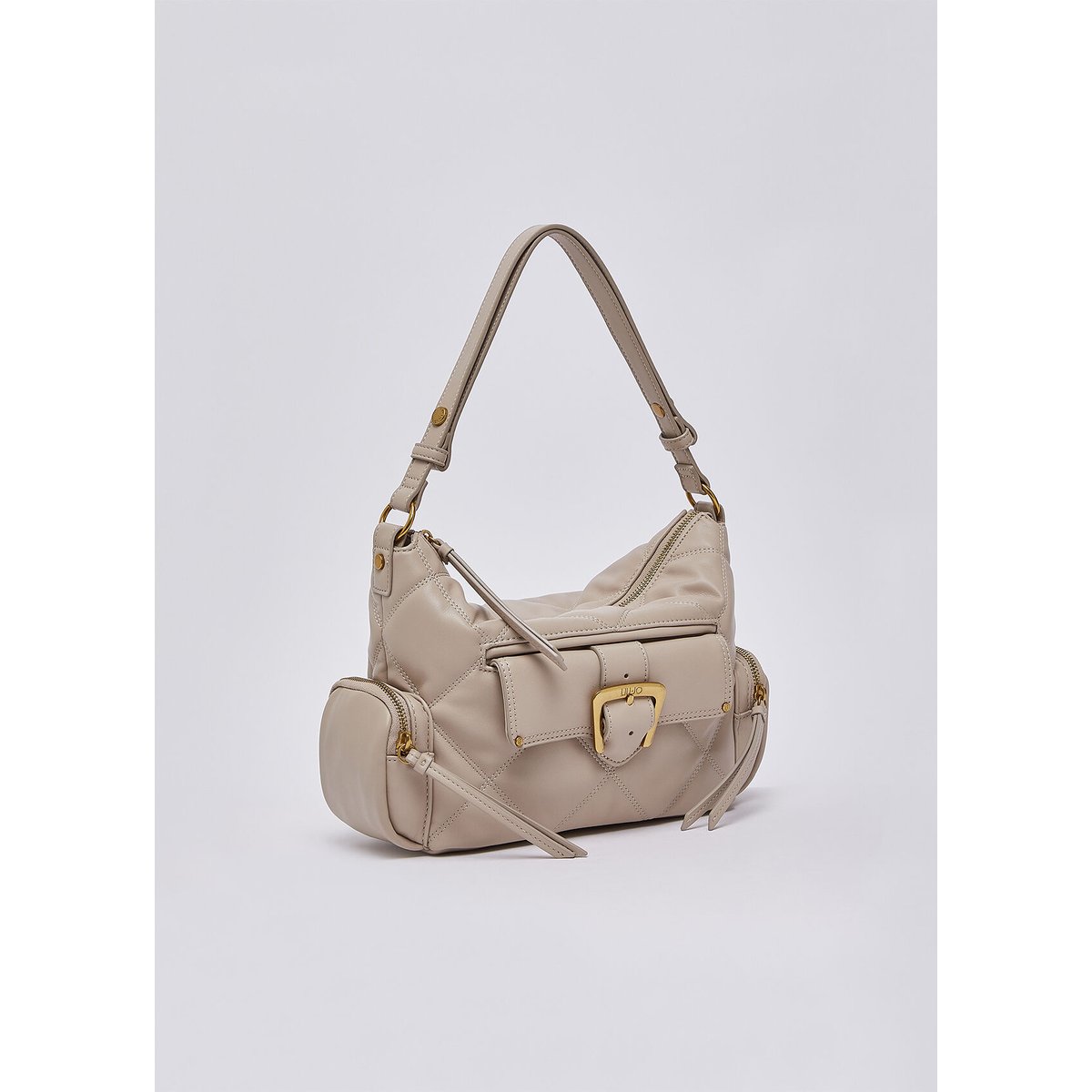 Sac hobo format petit matelassé blanc, LIU JO