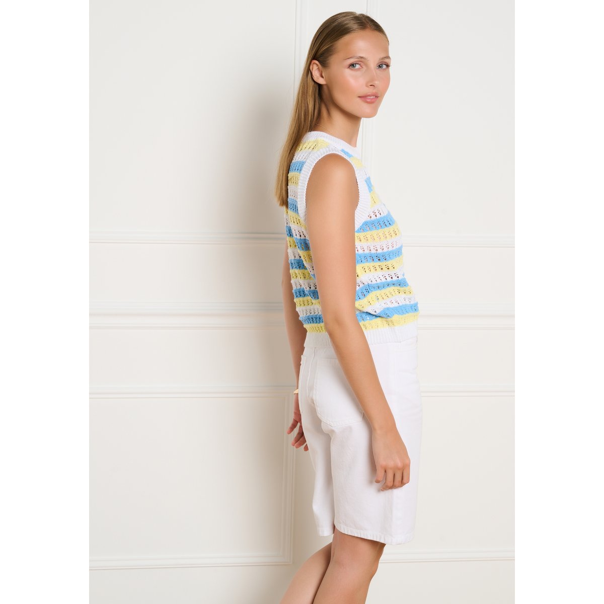 Top macramé bleu clair, LOLALIZA