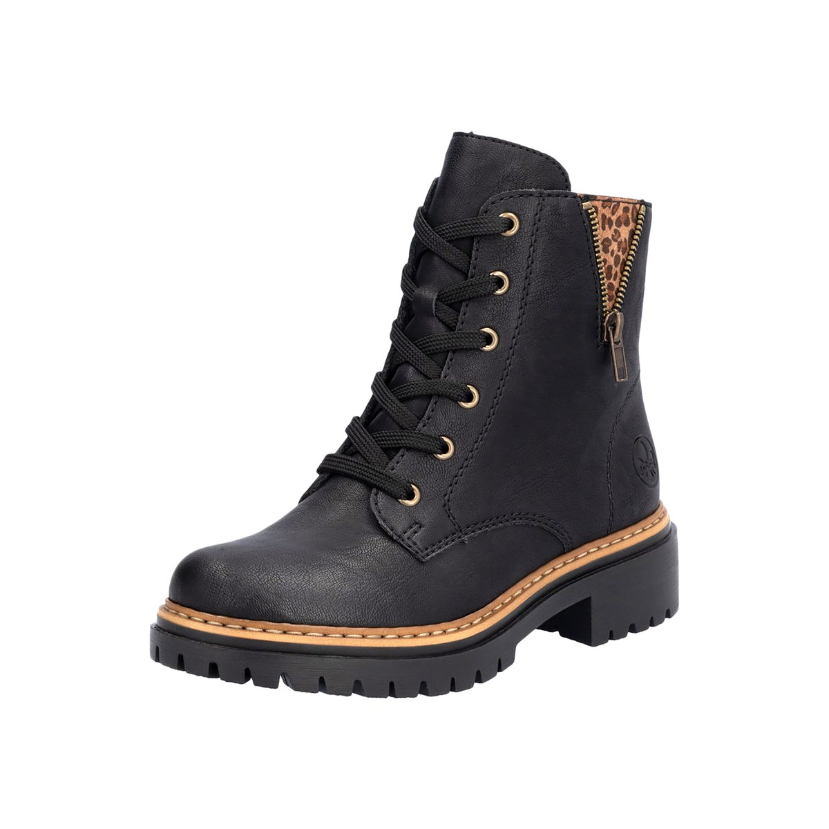 Bottines à Lacets France noir, RIEKER