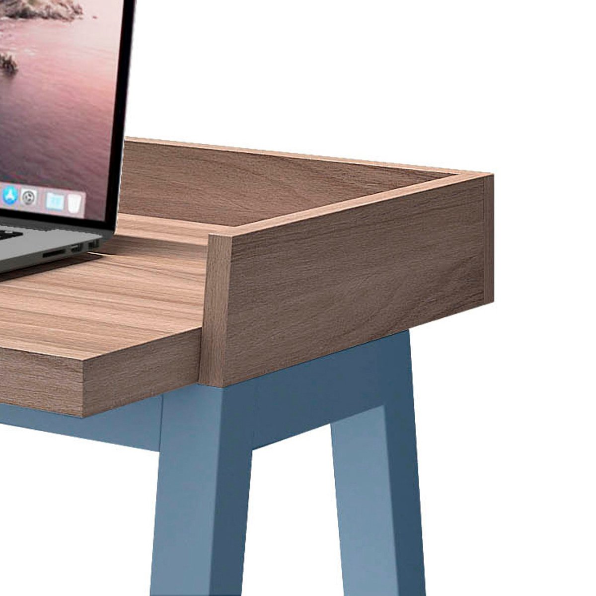 Bureau en placard et hêtre, PARIS noyer-bleu, HERDASA