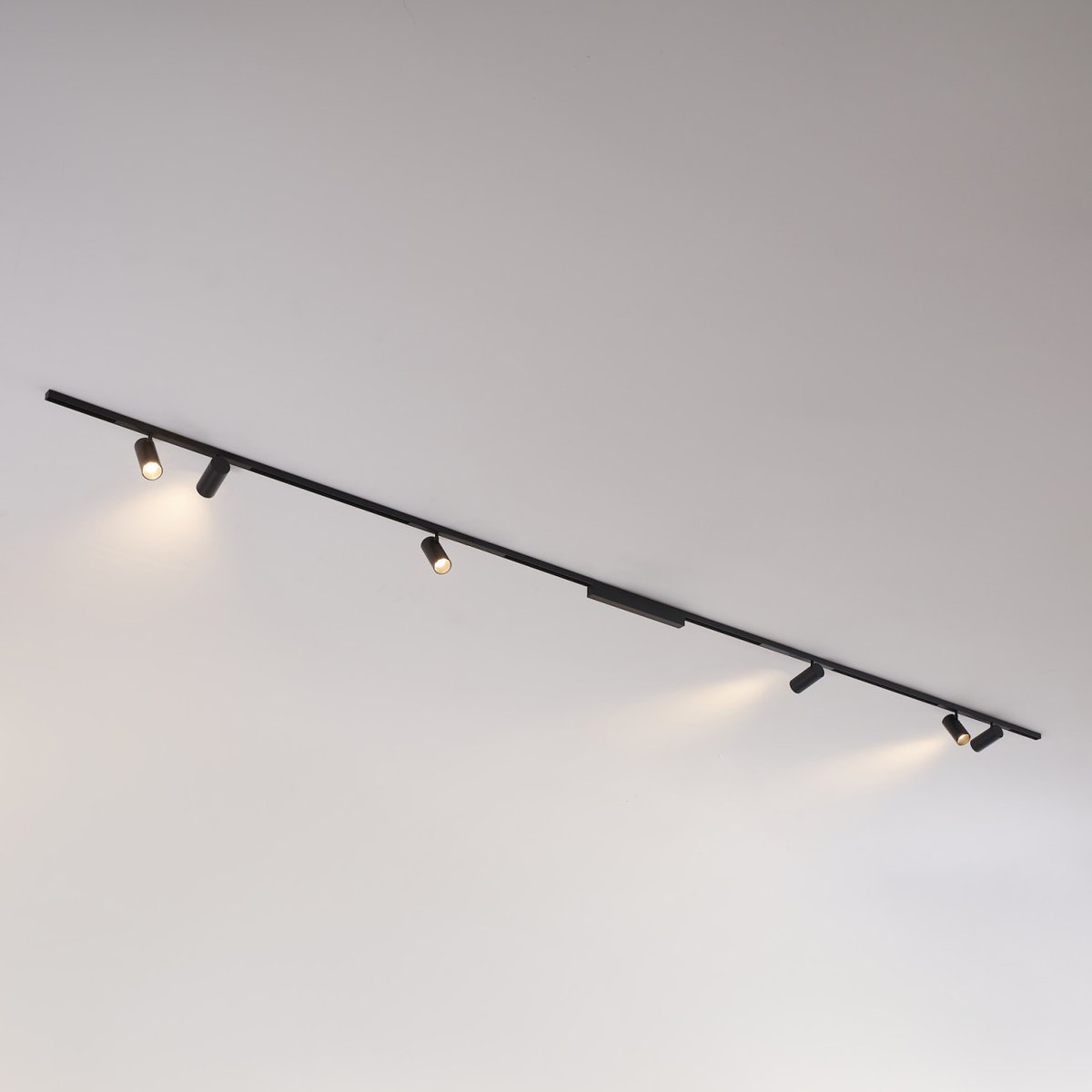Kit 3 rails + 6 spots LED orientables - LYNE noir, KOSILUM