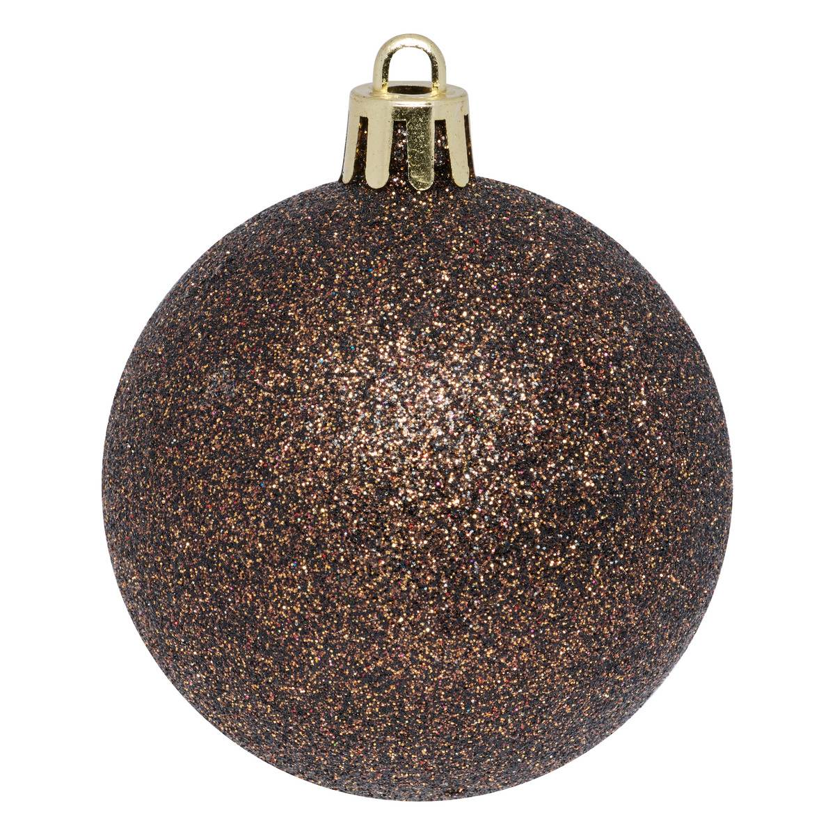 Lot de 25 boules de Noël D.6 cm JOKLI marron, ATMOSPHERA