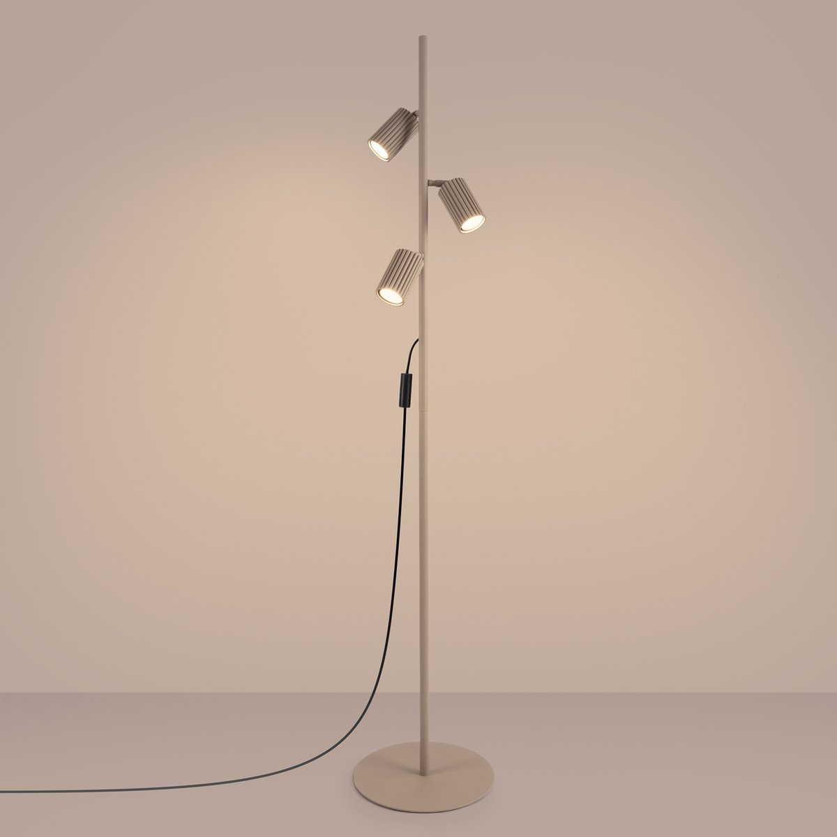 Lampadaire Aluminium Taupe GU10 3 KARBON taupe, EDEN