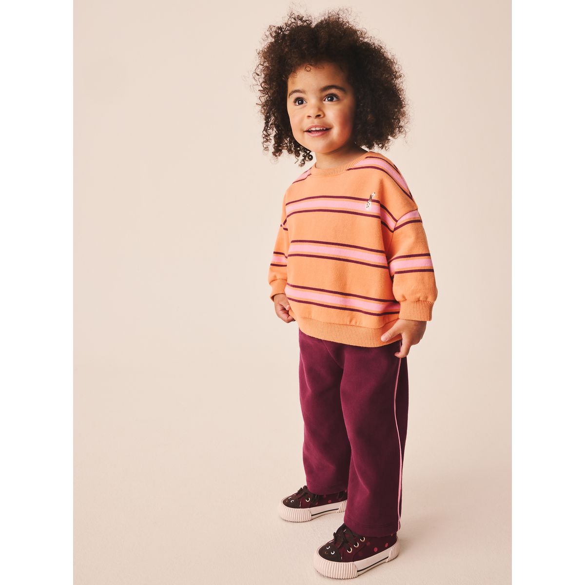 Ensemble sweat et pantalon de jogging large rayure orange/violet, NEXT