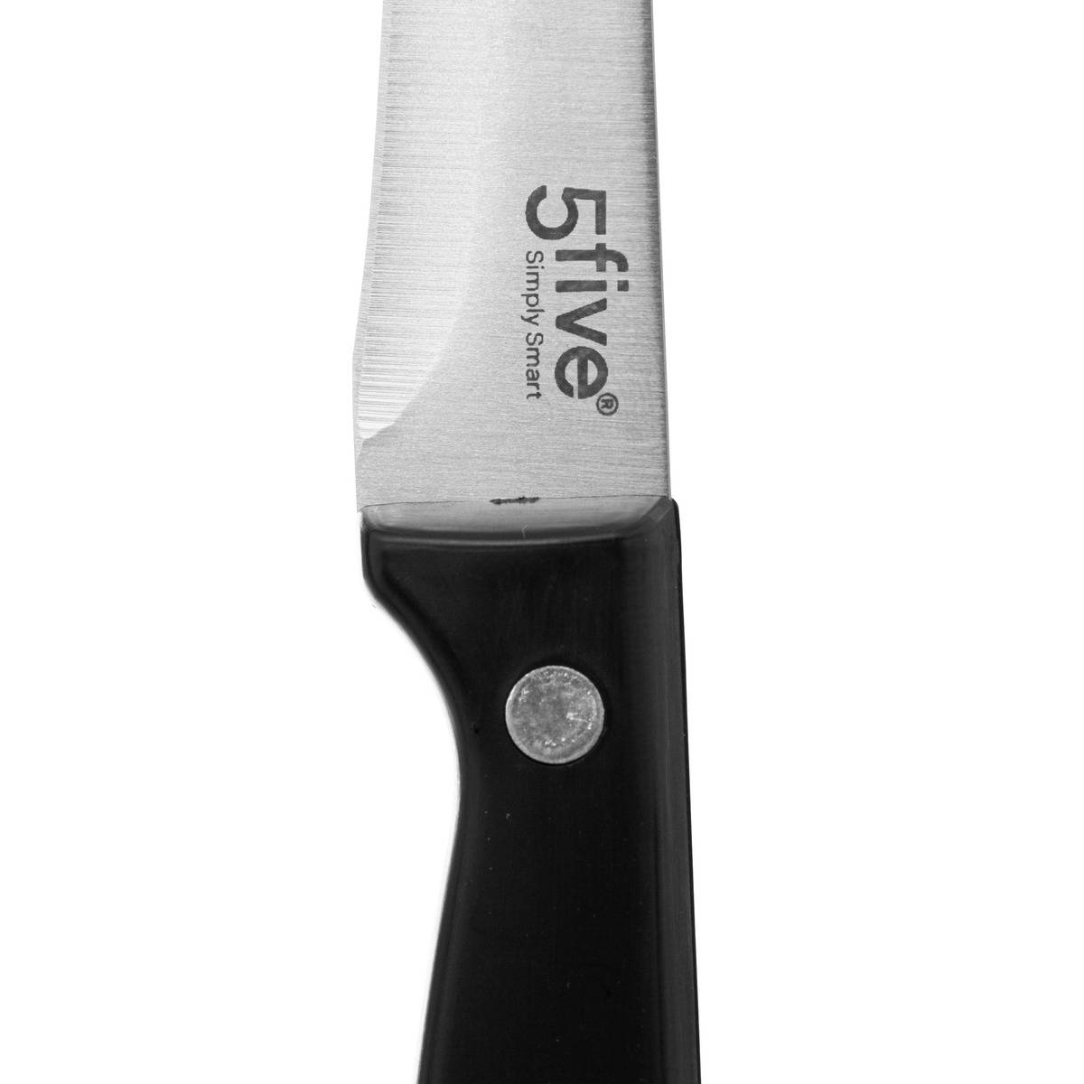 Couteau d'office lame ESSENTIEL BLACK noir, 5FIVE SIMPLY SMART