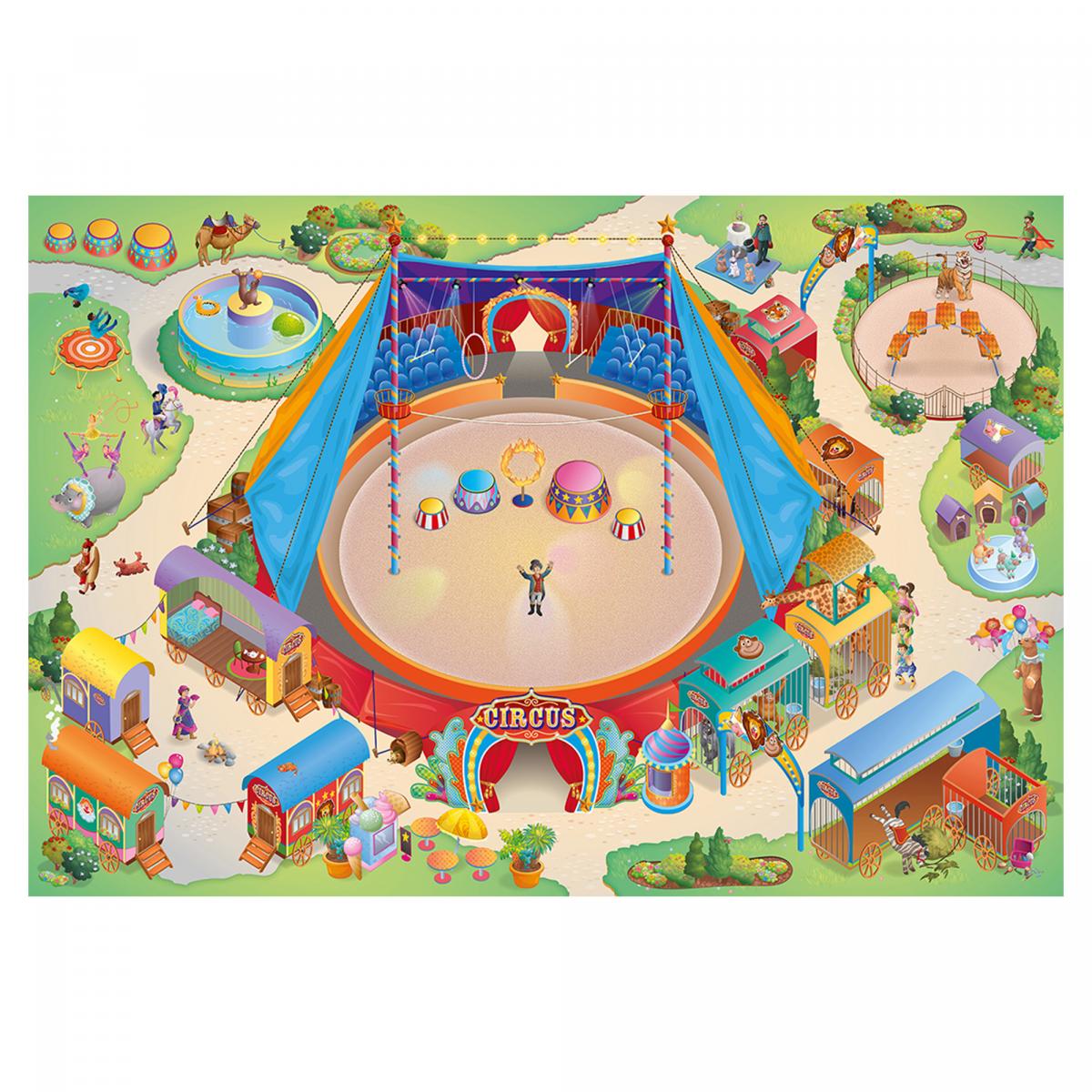 Tapis enfant tissé CIRQUE multicolore, UN AMOUR DE TAPIS