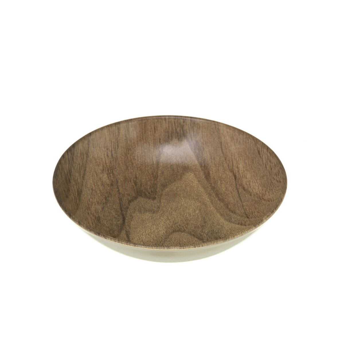 Lot de 2 assiettes creuses effet bois MOOD marron, TOILINUX