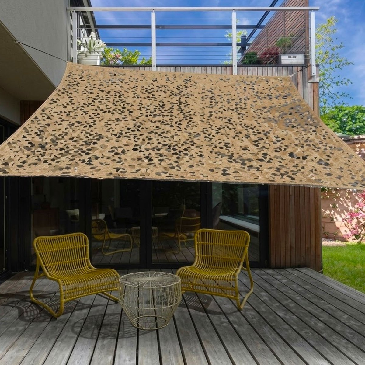 Toile ombrage rectangulaire camouflage marron 200x300cm marron, WADIGA