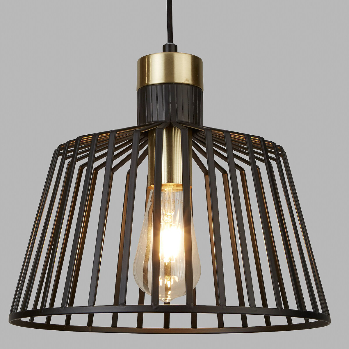Fargo Large Caged Pendant Light black, SO'HOME