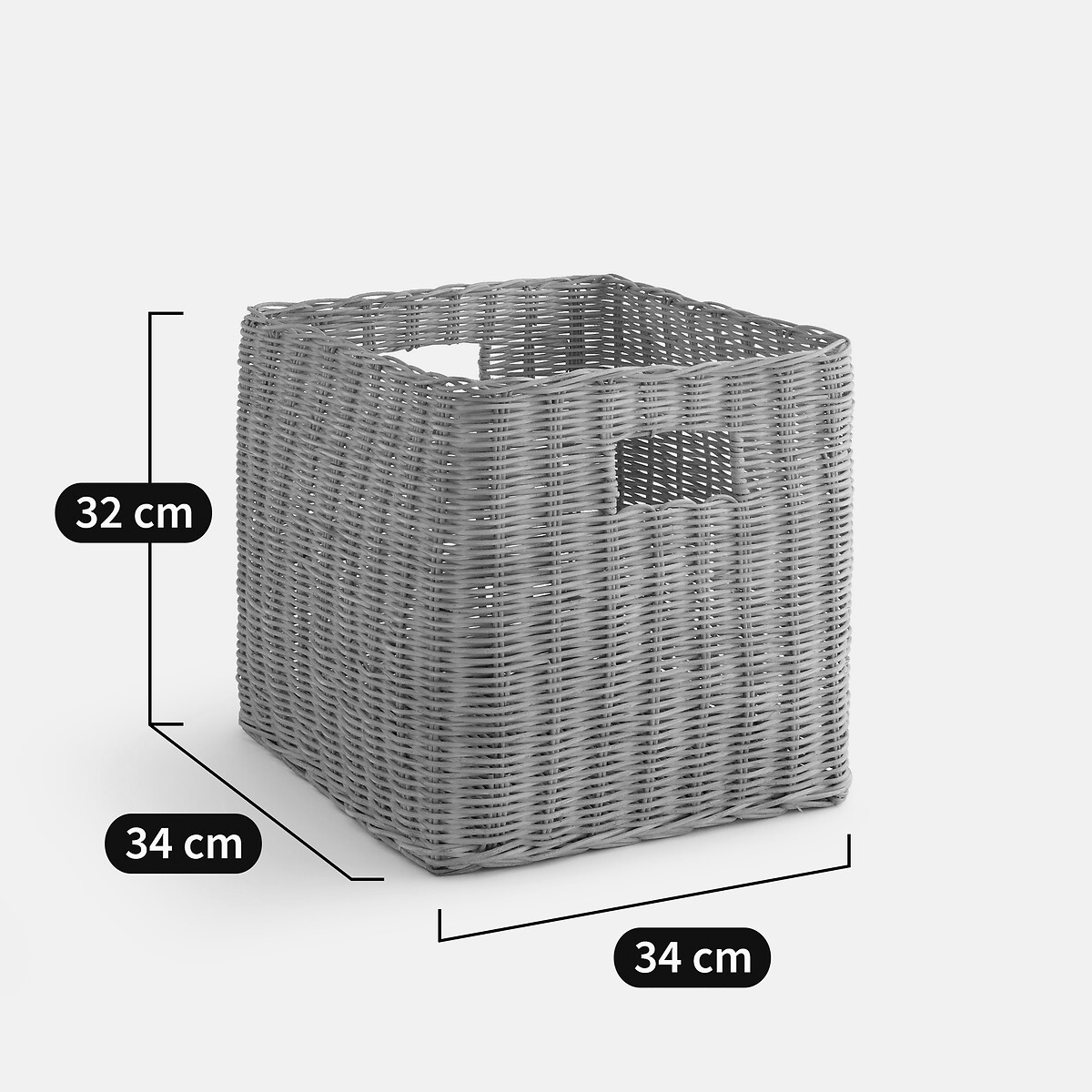 Panier de rangement cube, en rotin, NEIRA naturel, LA REDOUTE INTERIEURS