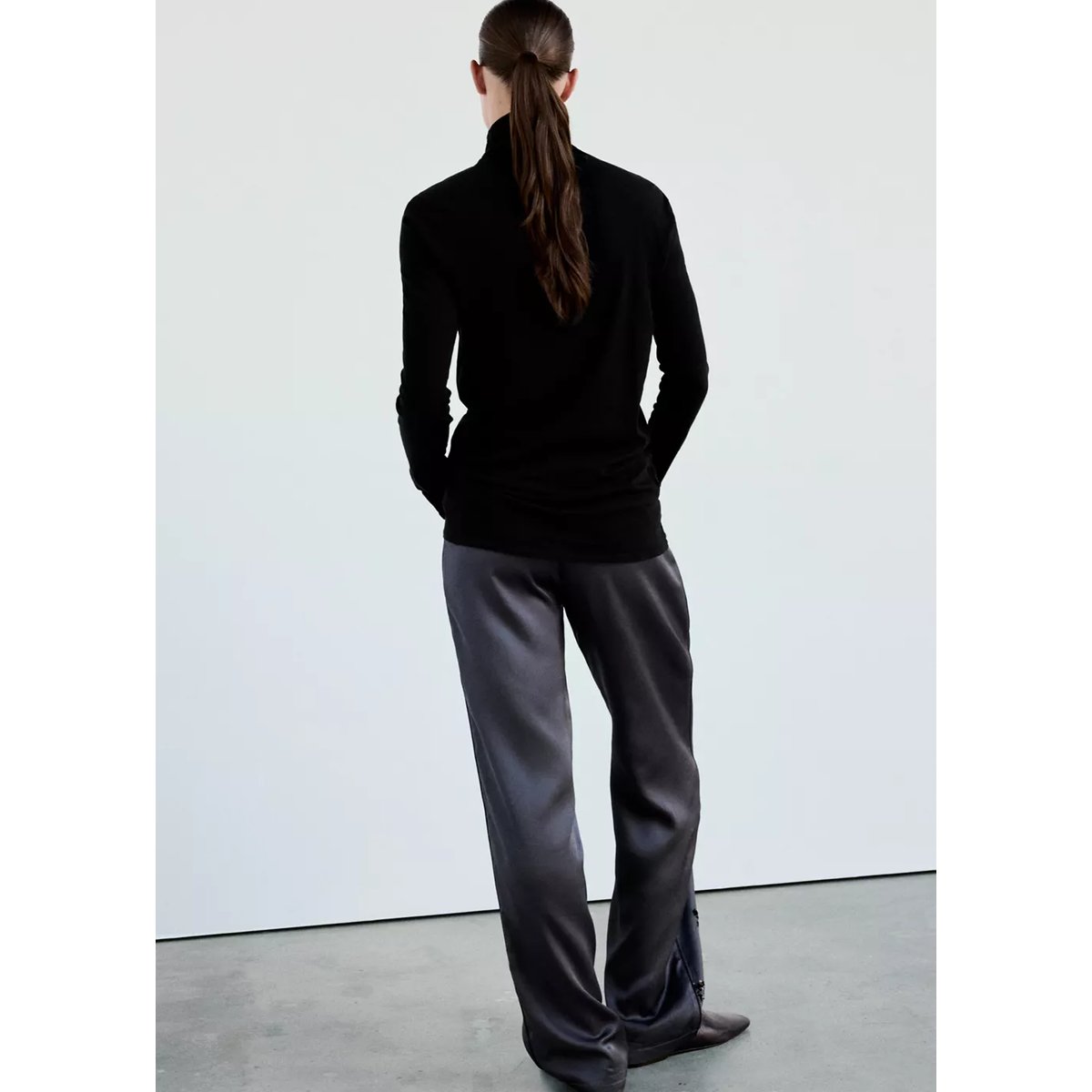 T-shirt pyjama col montant noir, MANGO