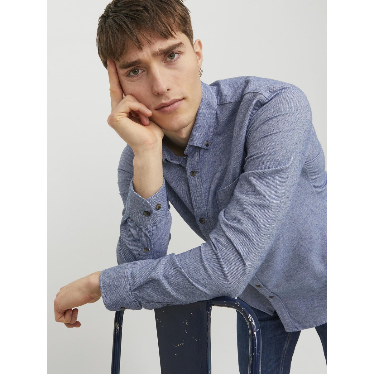 Chemise unie Jjeclassic bleu pâle, JACK & JONES