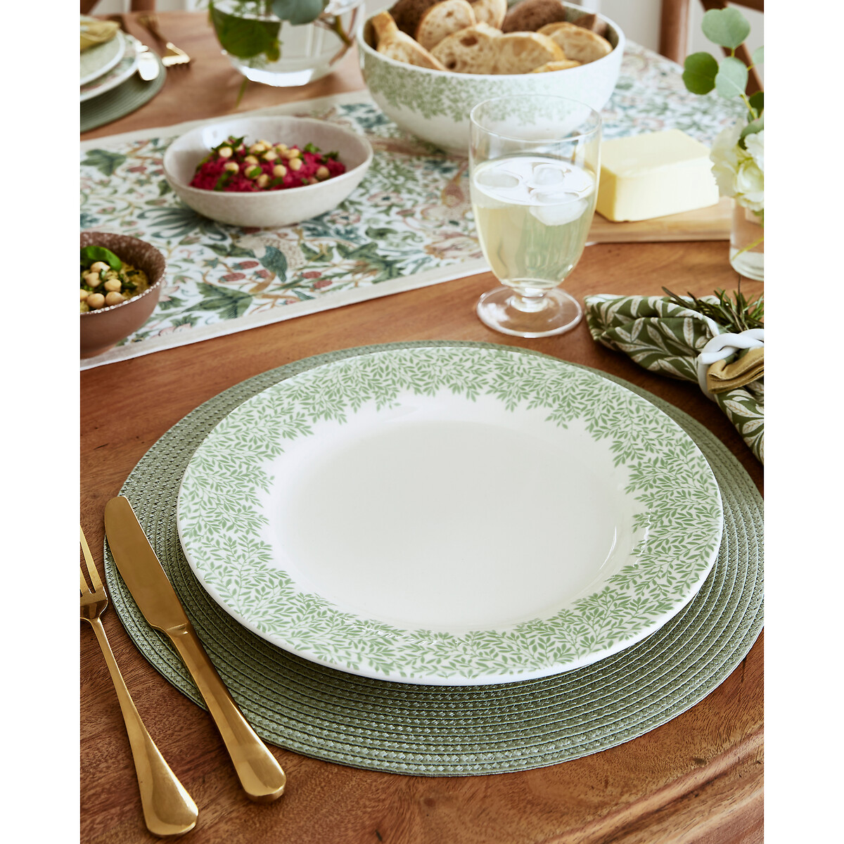 Set of 4 Morris & Co. Standen Dinner Plates green, MORRIS & CO.