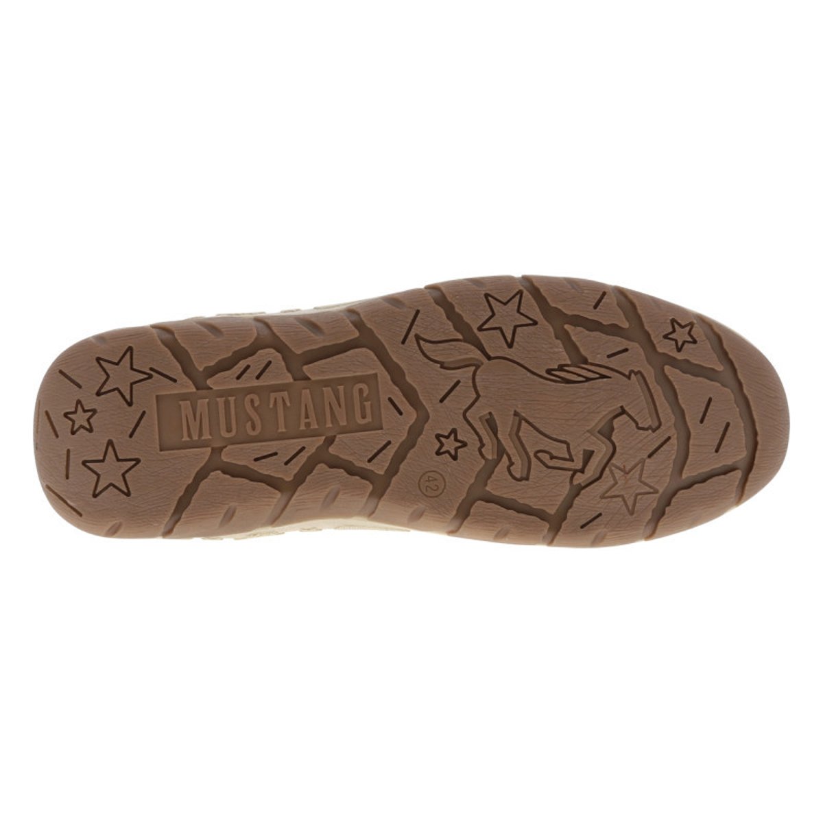 Sneakers cognac à talon plat avec des lacets et un zip latéral cognac, MUSTANG