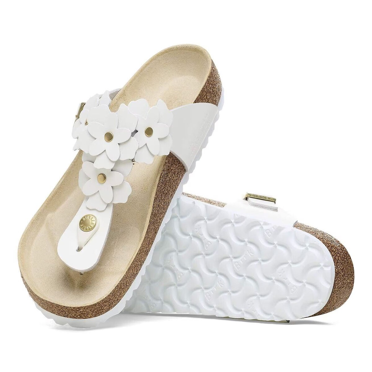 Chanclas GIZEH FLOWERS blanco, BIRKENSTOCK