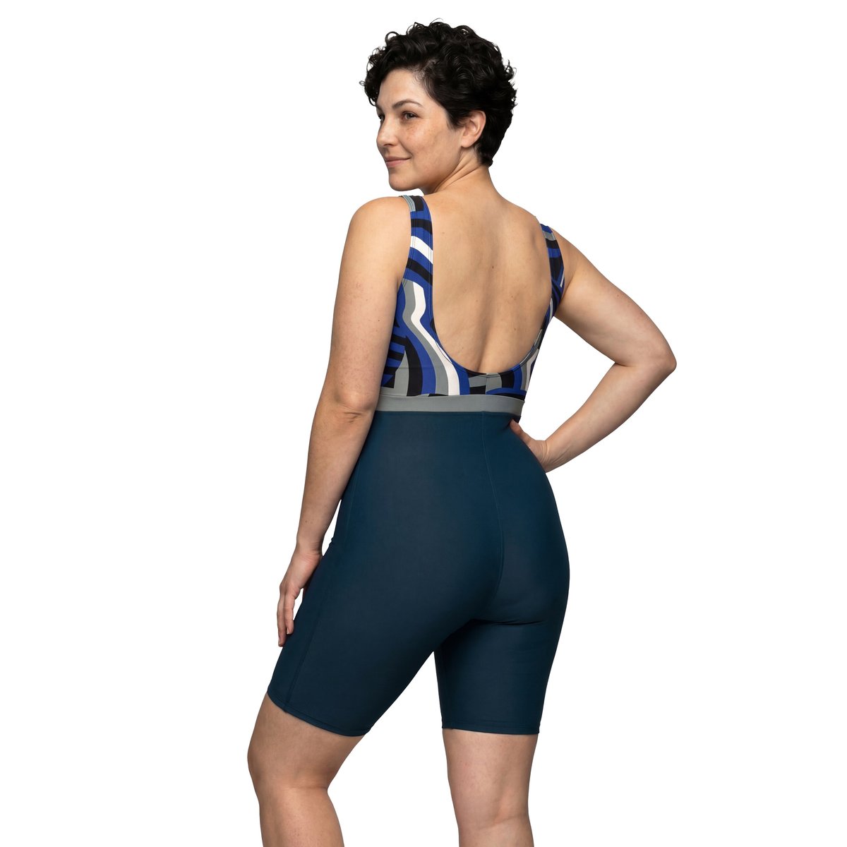 Maillot de bain à jambes longues bleu foncé, ULLA POPKEN