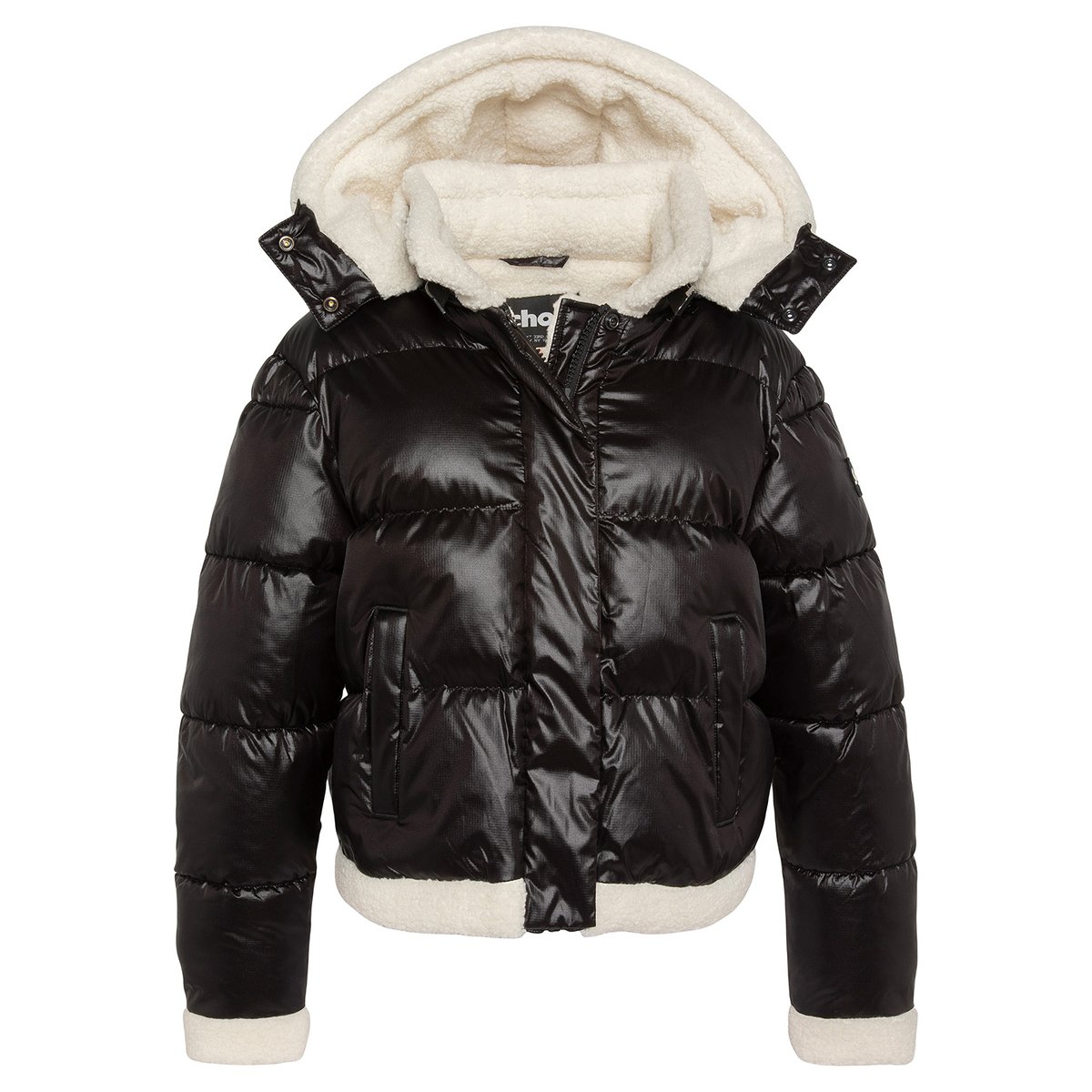 Doudoune à capuche doublée sherpa noir, SCHOTT