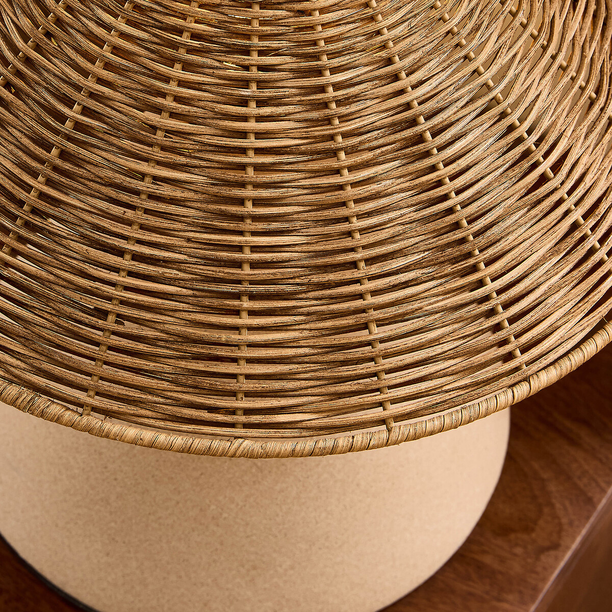 MADE.COM Marlowe Table Lamp with Rattan Shade natural, MADE