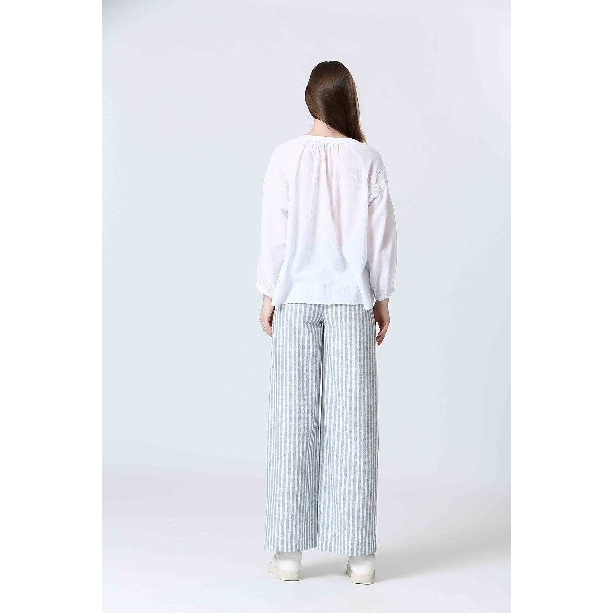 Pantalon large de costume bleu, SEE U SOON