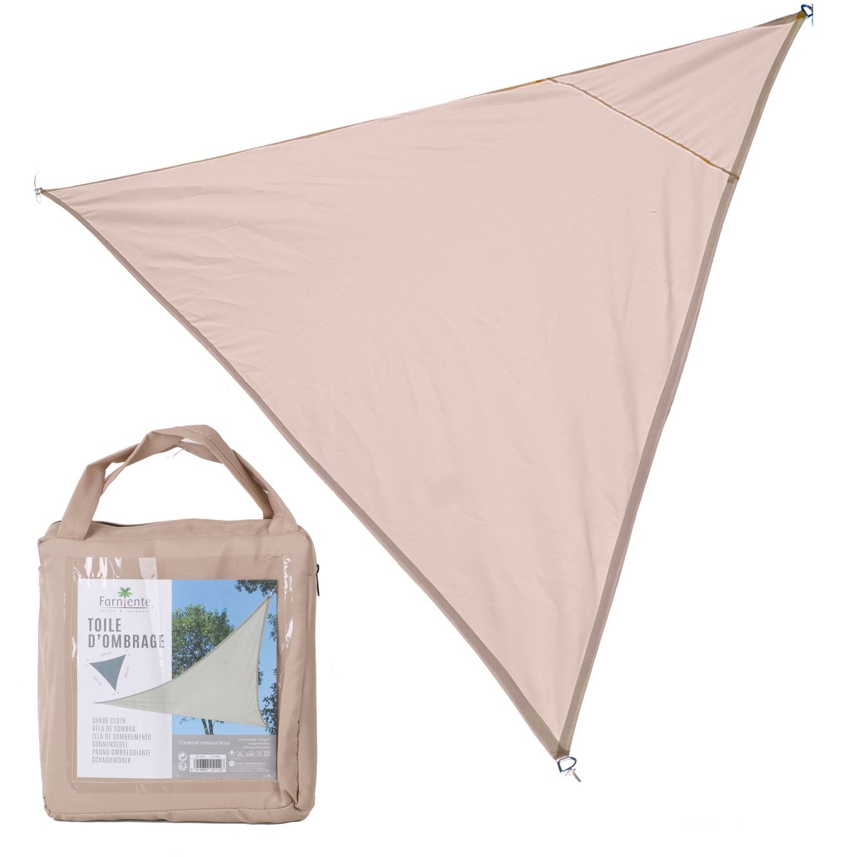 Toile ombrage triangulaire beige - 300x300x300cm beige, SUNNYDAYS