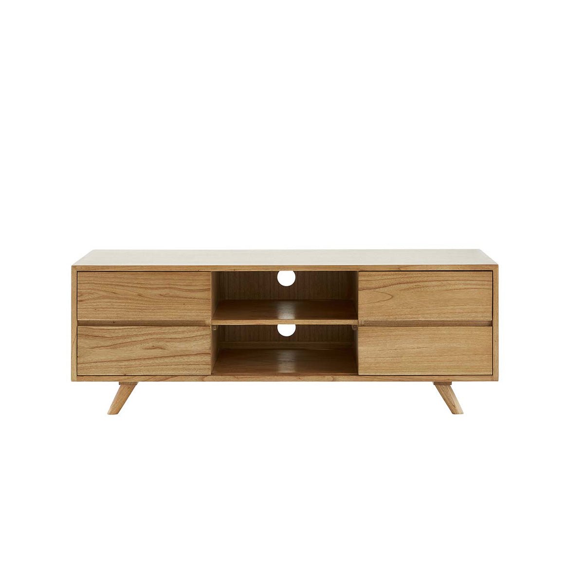 Meuble TV en bois massif 160 cm 4 tiroirs  MILO naturel, BERAH GETAH