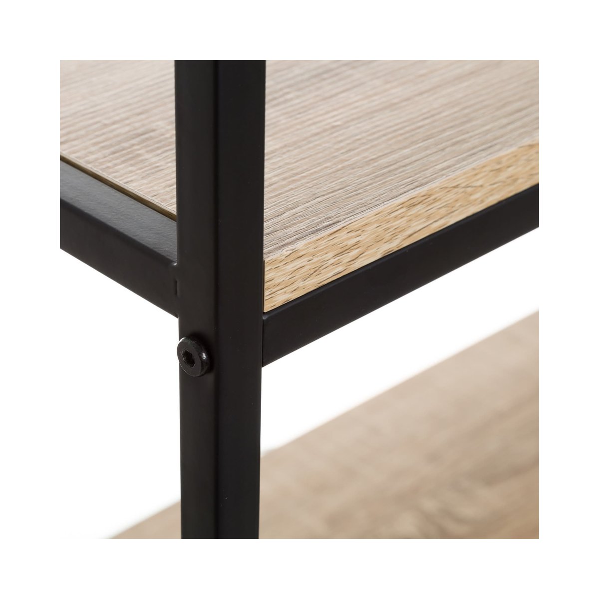 Étagère Métal Noir et Bois 4 Étages - Hauteur 116cm noir, WADIGA