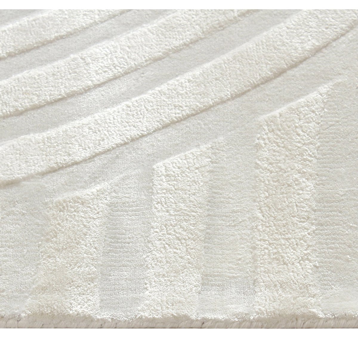 Tapis rectangulaire en viscose Dana blanc cassé, SIA HOME