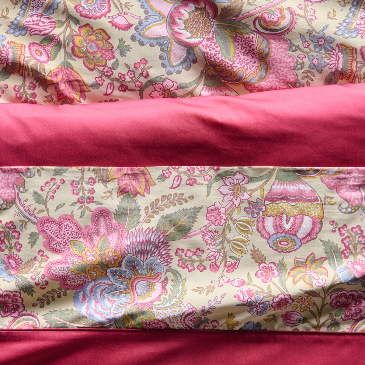 Drap Plat   – Satin De Coton 120 Fils - PALAIS DES VENTS motifs, TRADITION DES VOSGES