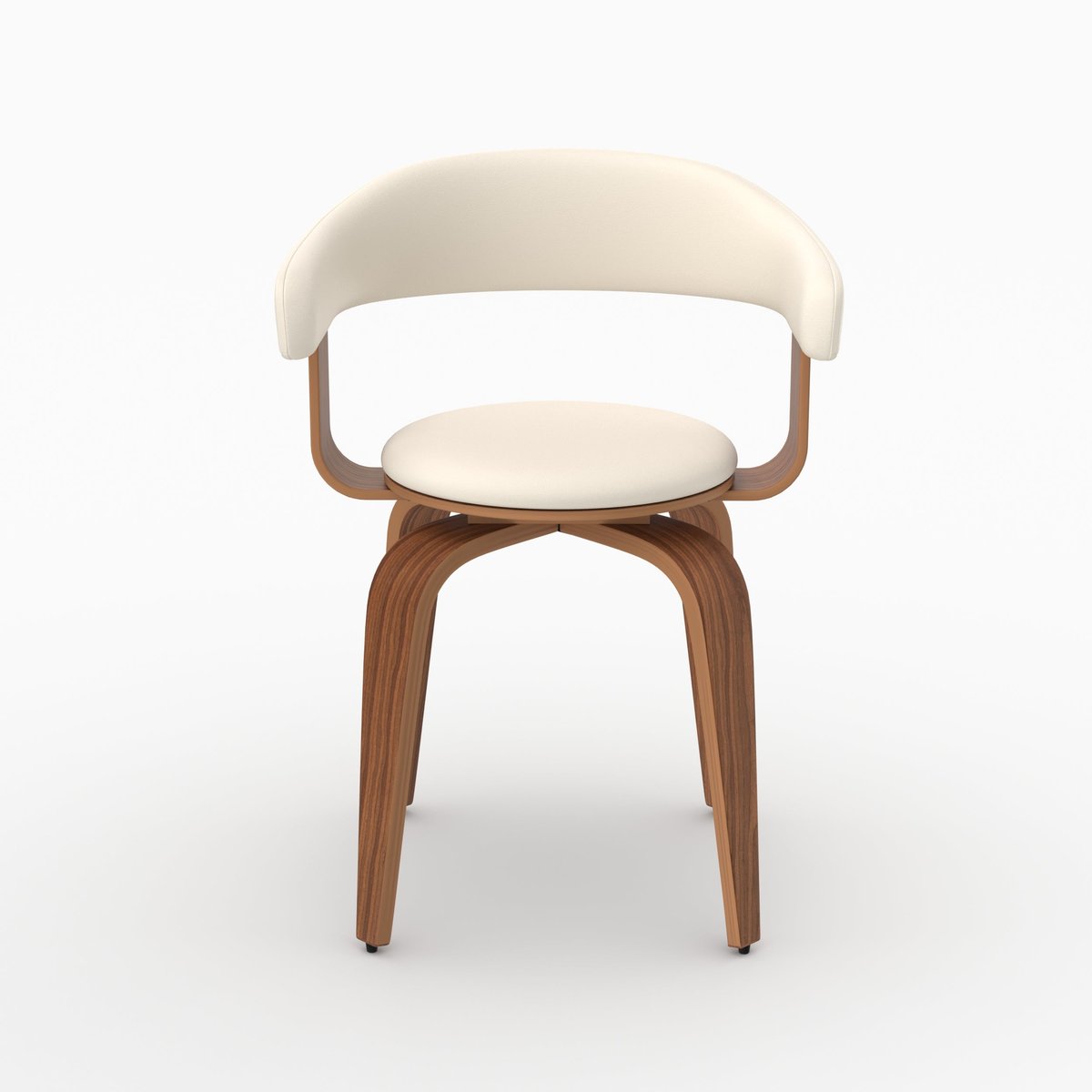 Chaise avec accoudoirs en cuir synthétique - HAROLD blanc, MAISON PAVANE