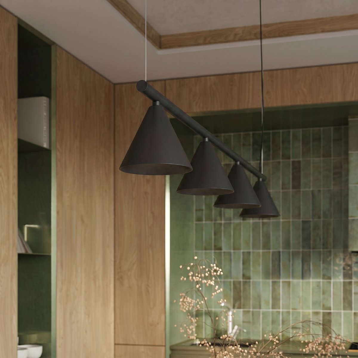 Lustre Acier Noir E14 4 NOX noir, EDEN