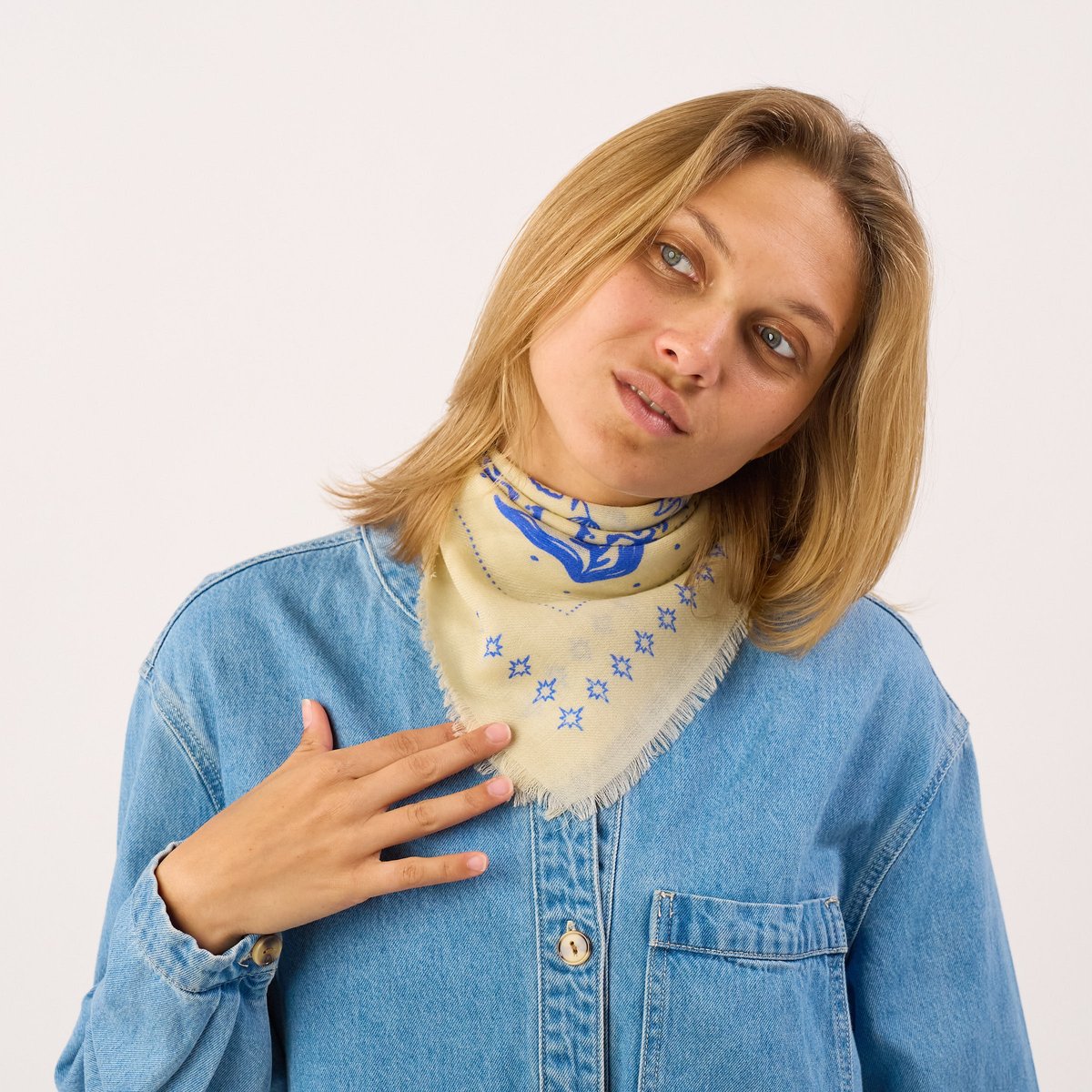 Petit foulard en laine ALICE ivoire, BILLYBELT