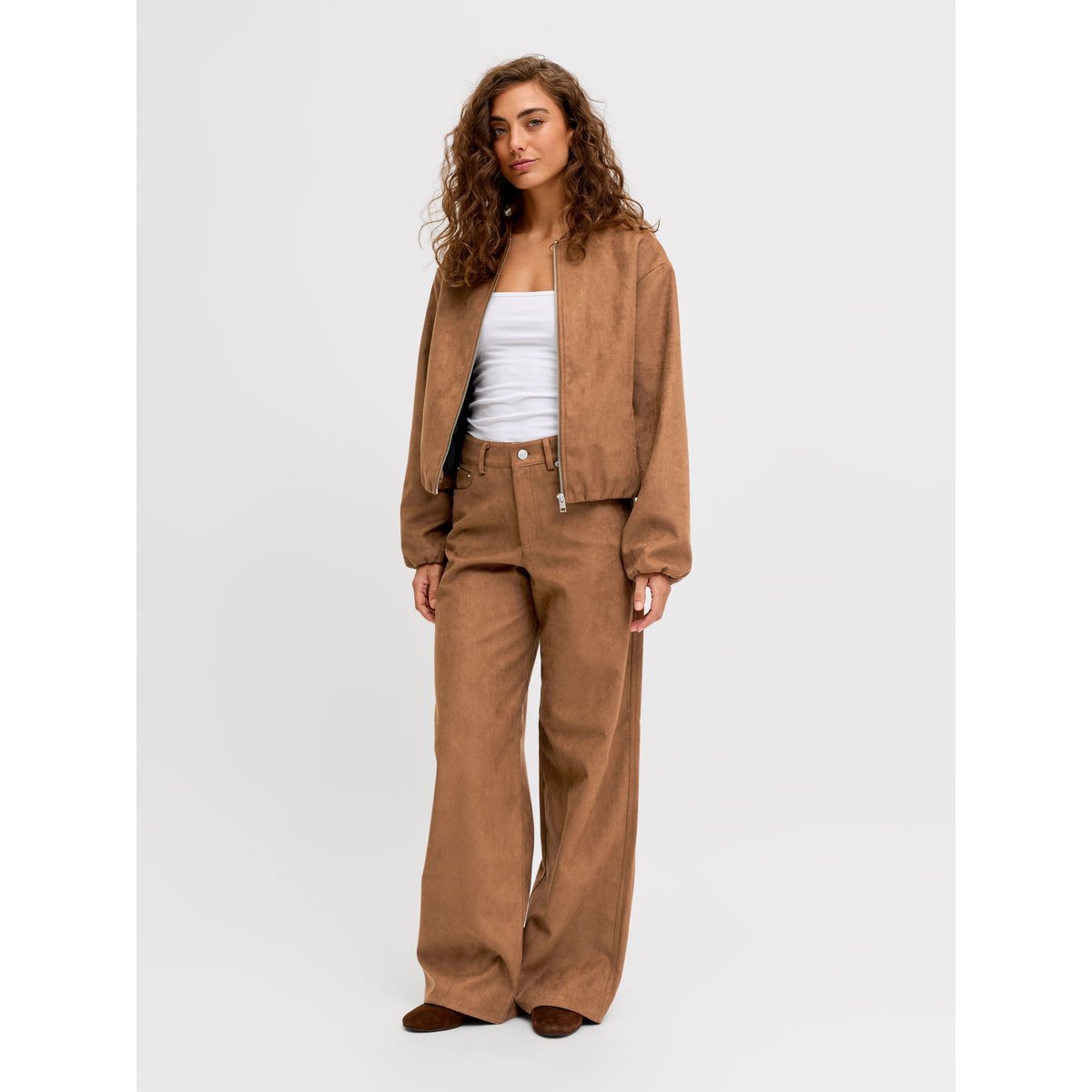 Pantalon À Jambe Large cognac, JJXX