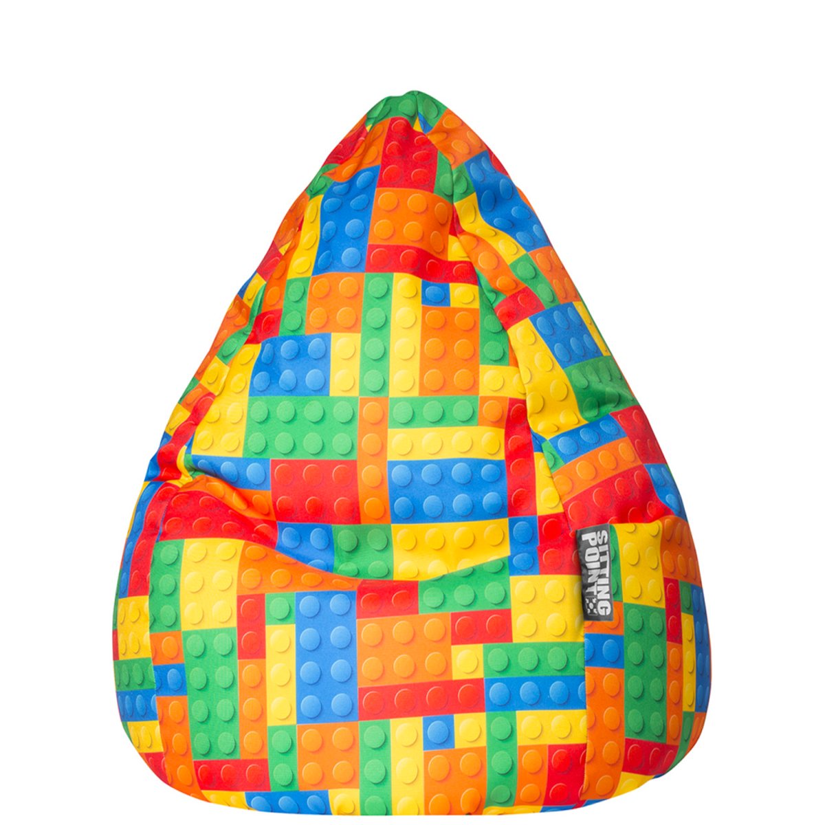 Pouf poire pour enfant BRICKS XL multicolor, SITTING POINT