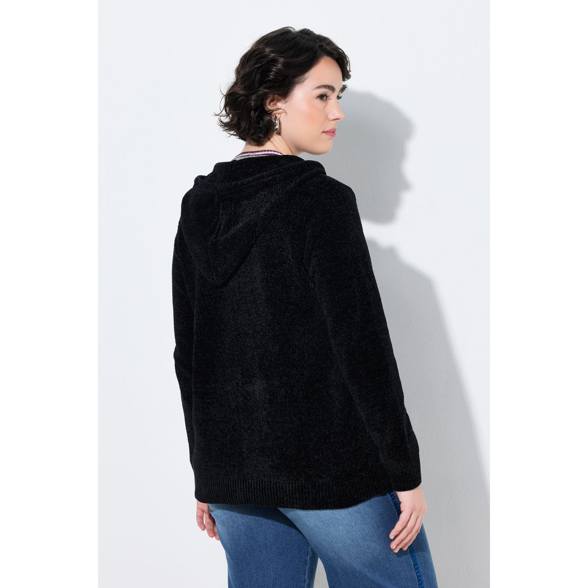 Cardigan maille chenille noir, ULLA POPKEN