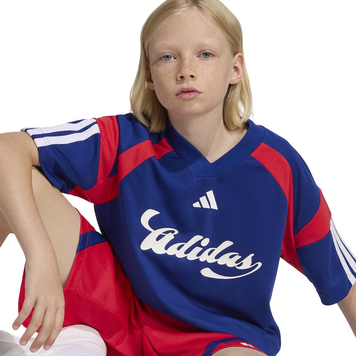 T-shirt manches courtes, en polyester bleu, ADIDAS SPORTSWEAR
