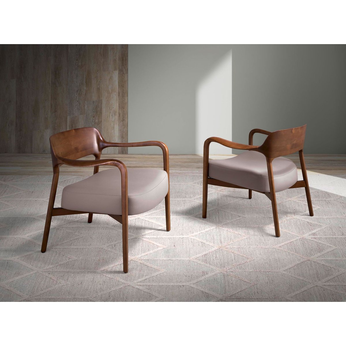Fauteuil en similicuir noyer et vison mink | walnut, ANGEL CERDA