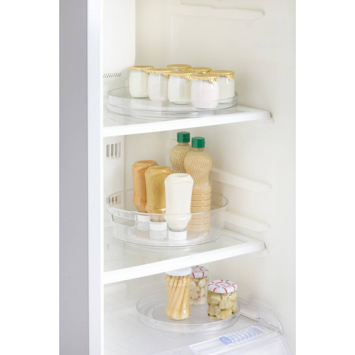 Organiseur rotatif avec anses SMART FRIDGE transparent, 5FIVE SIMPLY SMART