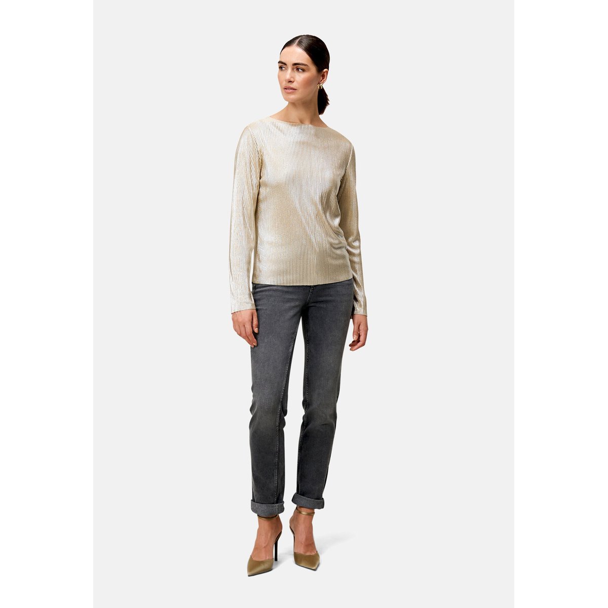 Plissee-Shirt strukturiert naturegold, ZERO