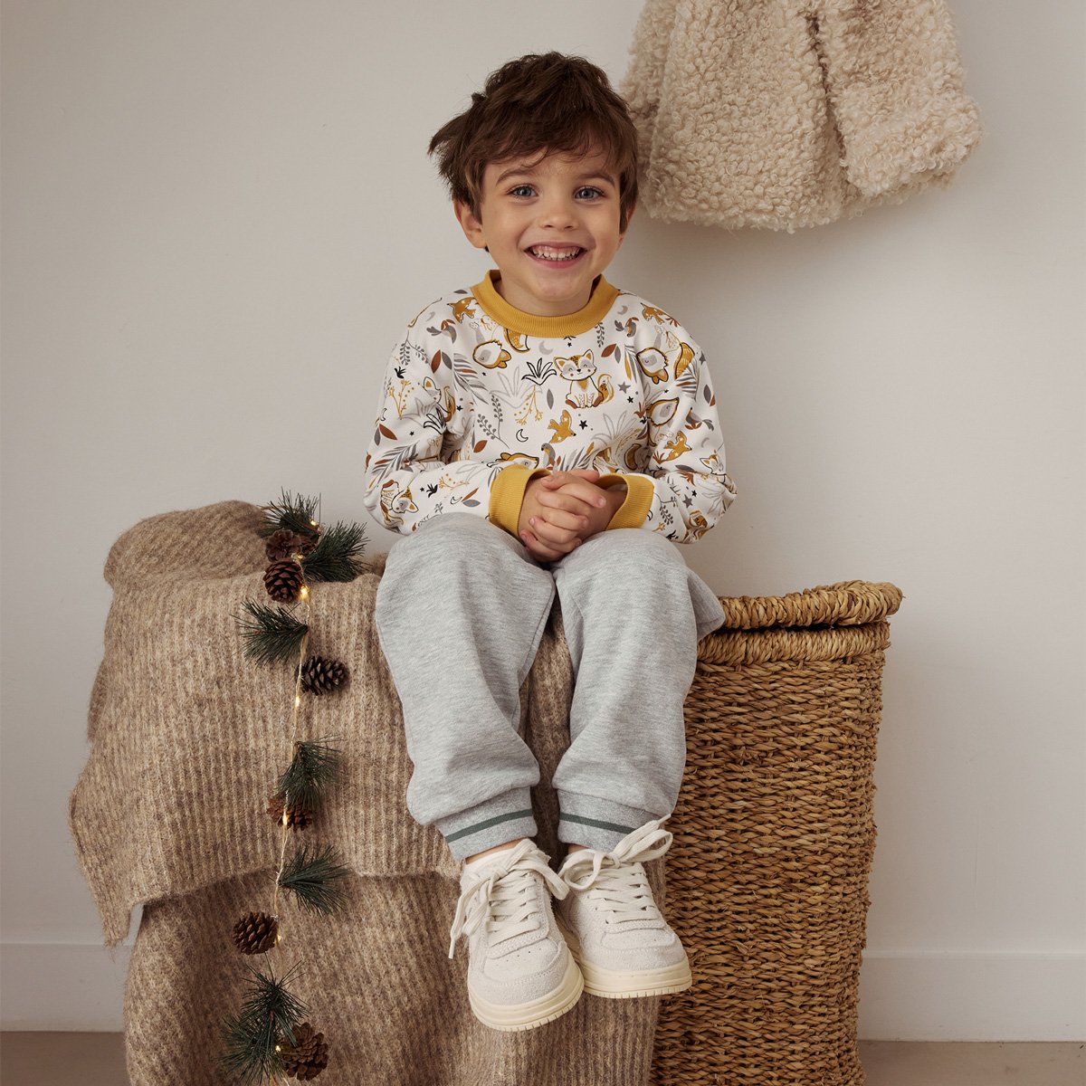 Pantalon bébé en molleton Abou gris, PETIT BEGUIN