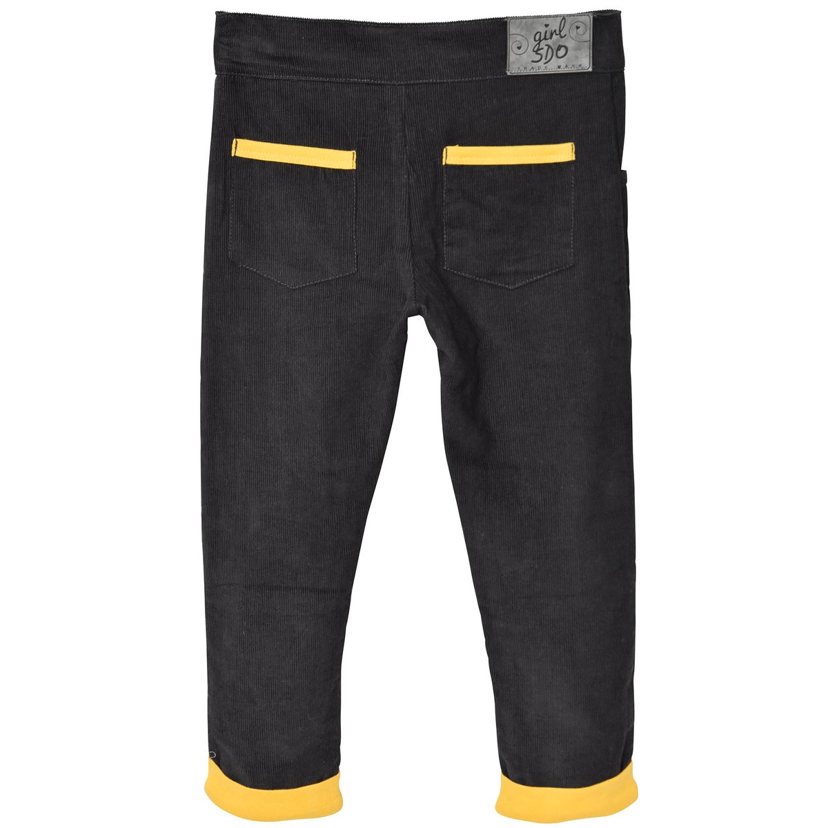 Pantalon velours fille anthracite gris, SUCRE D'ORGE