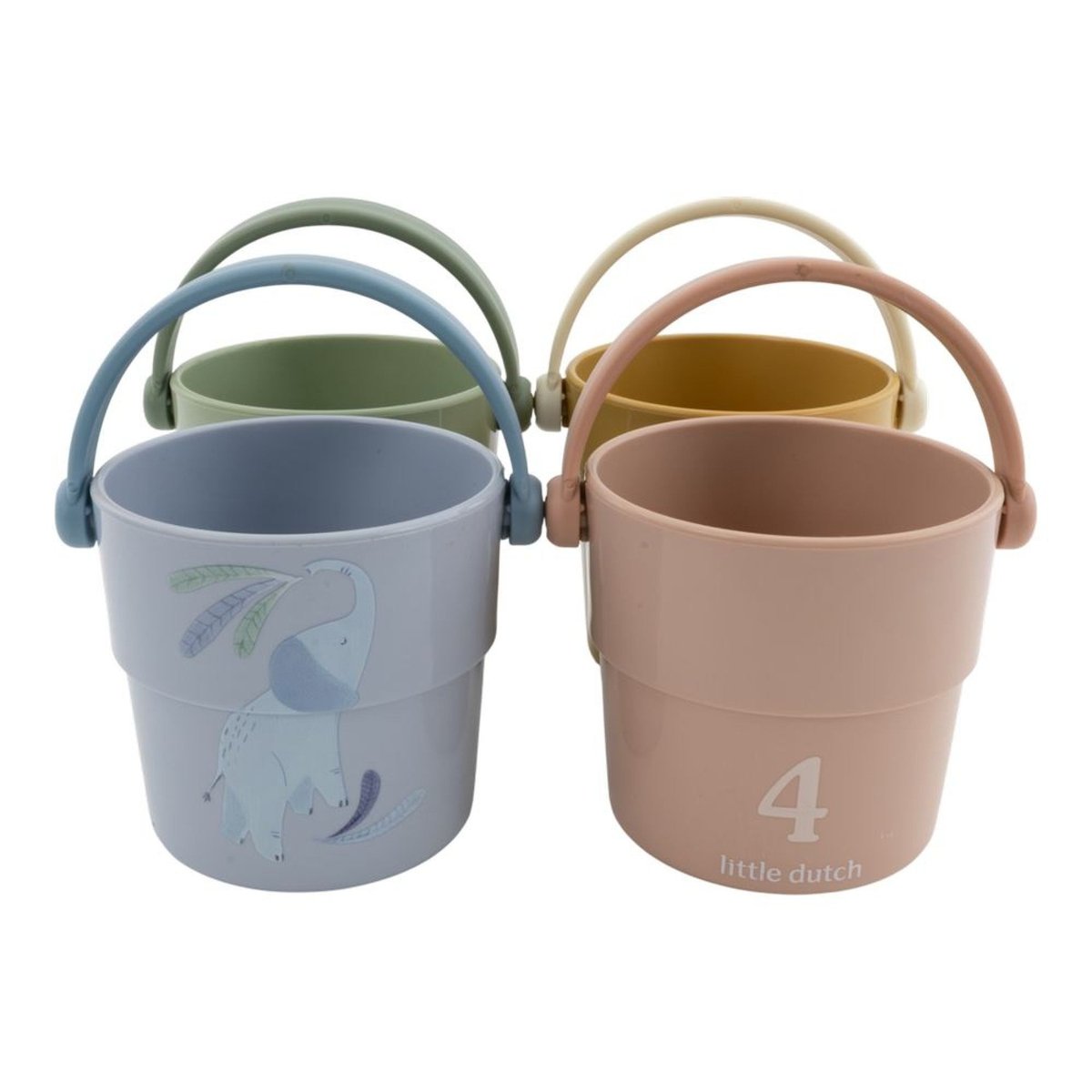 Lot de 4 gobelets de bain multicolore, LITTLE DUTCH